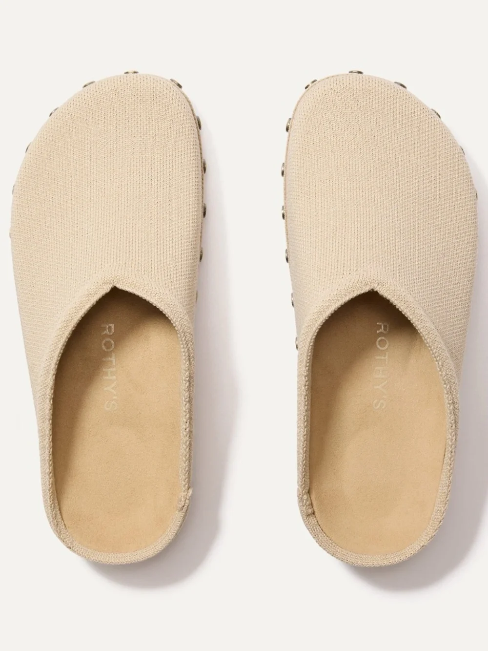 Rothy's (NWT) The Casual Clog - Studded Taupe Size 9 - Picture 2 of 3